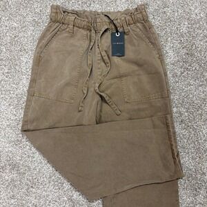 NWT Lucky Brand Paper Bag Utility Pants Wide Leg Flowy Brown Womens Size 2/26